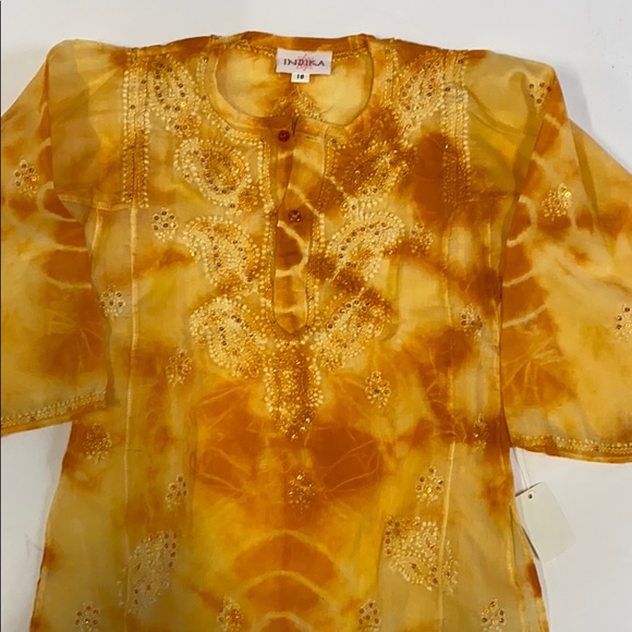 Other - Indika orange India style the dye dress coverup